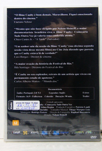 Dvd Cauby - Começaria Tudo Outra Vez  (lacrado) 1