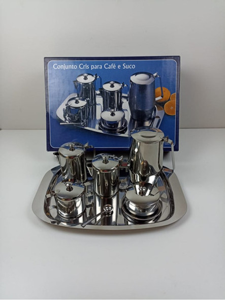Conj P/ Café E Suco Em Inox Cris Inox 8 Peças - Nunca Usado 0