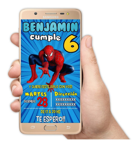 Invitacion Digital Personalizada Para Whatsapp Spiderman 1