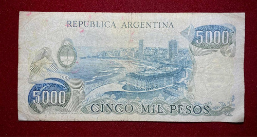 Billete 5000 Pesos Ley Serie B Bottero 2471 B Tirada Corta 1