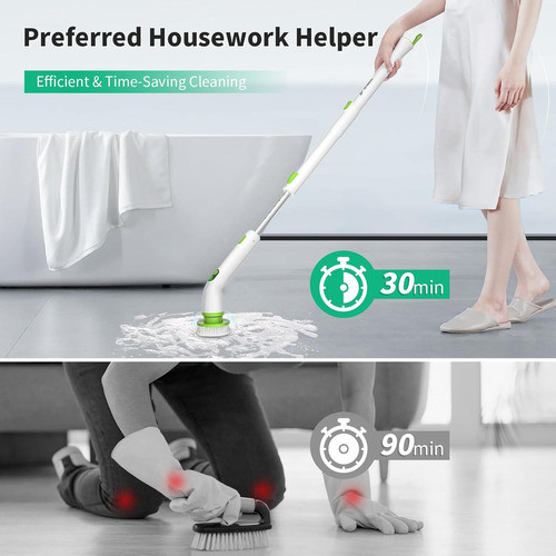 Cepillo Eléctrico Giratorio Inalámbrico Baños Duchas C/mango 1