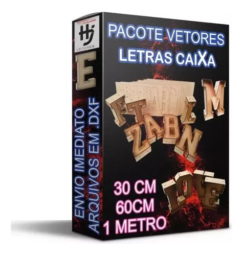 Vetor Alfabeto Letra 3d Caixa 30cm 60cm E 1 Mt 1