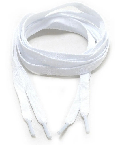 2 Pares Cadarço Chato Tradicional Tênis Branco 1,40 Algodão 0
