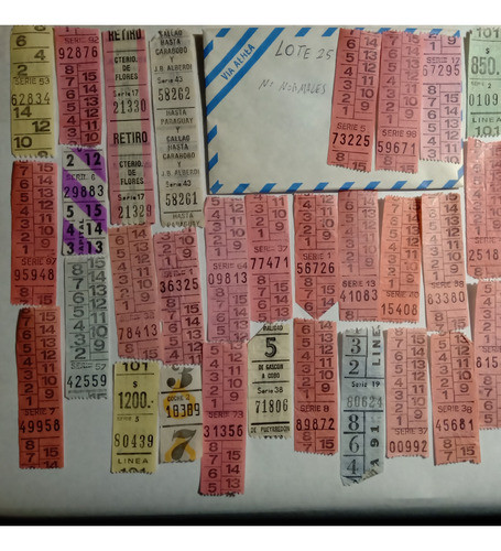 Lote 25 Boletos Antiguos De Colectivo 1