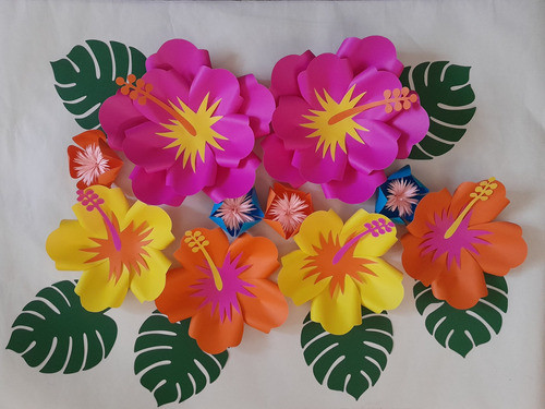 Flores Gigantes De Papel. Decoración Moana 0