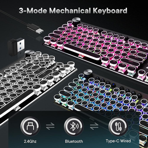 Teclado De Máquina De Escribir Inalámbrico Mecánico Tkl, 2.4 1