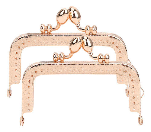 Bag Clasp Lock, 2 Peças, Moldura De Bolsa Quadrada Dourada D 0