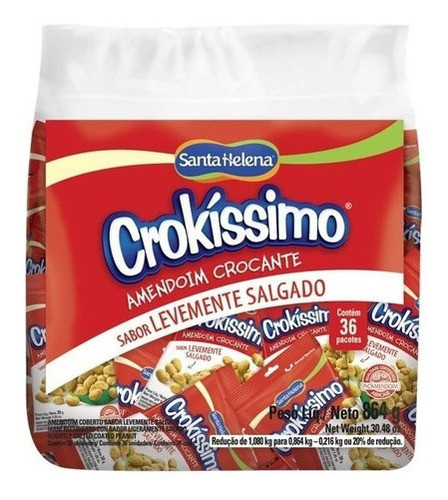 2 Fardos De Amendoim Crokíssimo Santa Helena - 72 Unidades 0