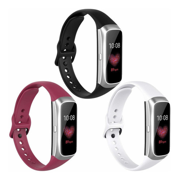 3 Mallas Para Galaxy Fit Sm-r370 Blanco / Vino / Negro -8b8n 0