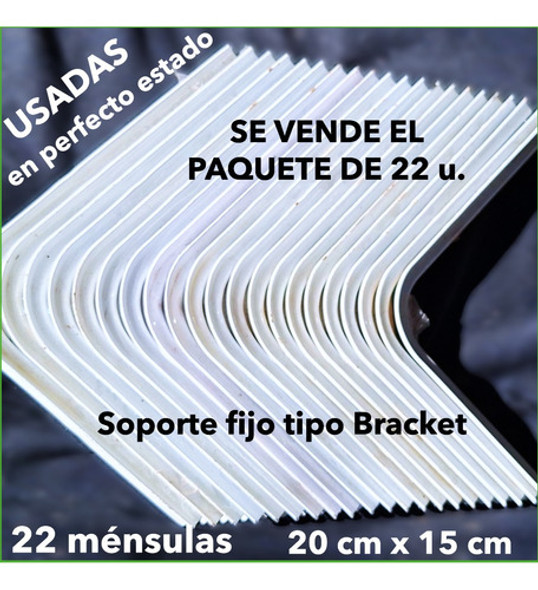 22 Ménsulas 15x20cms. Soporte Fijo Tipo Bracket. 0