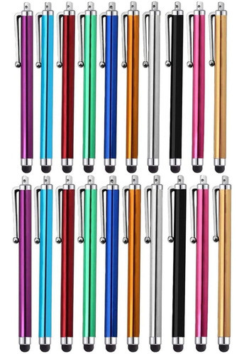 20 Lapices Capacitivos 10 Colores Punta Redonda Goma 0