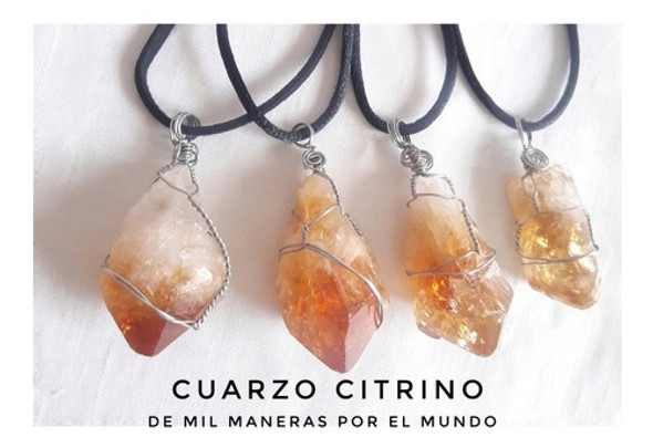 Collar Cuarzo Citrino. Piedra Natural Energética. Motivación 1