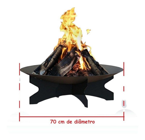 Lareira Moderna Com 60cm De Diâmetro Em Aço Carbono 1