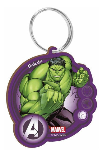 Chaveiro Mdf Hulk Avengers Festcolor 4und 0