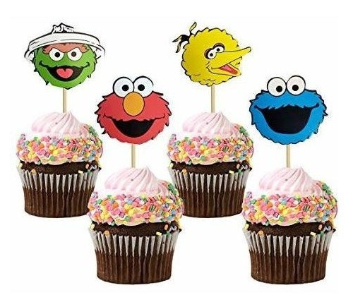 48 Piezas De Decoración Para Cupcakes Inspirada En Sesame El 0
