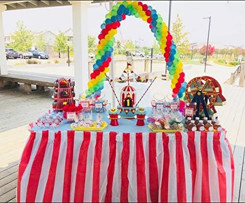 Mantel De Mesa Con Rayas Rojas Y Blancas Por Oojami Circo 1