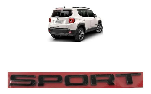 Emblema Letreiro Sport Preto Fosco Jeep Renegade Compass 0