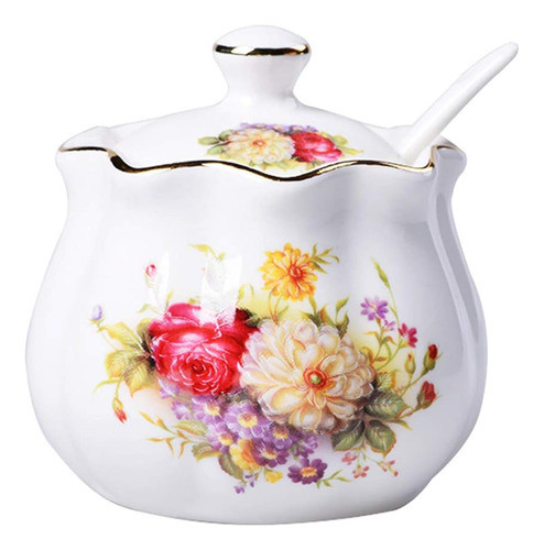 Mozacona Ceramics Retro Flower Sugar Bowl Frasco De Especias 0