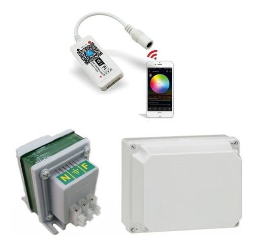 Transformador 100w Para Luces De Pileta, Caja Y Control Wifi 0