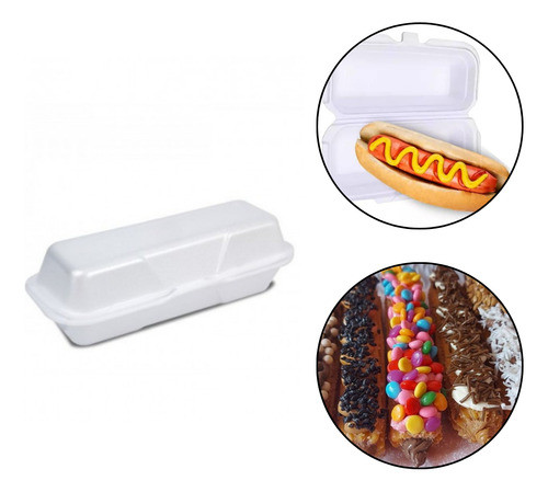 Kit 50 Hamburgueira Hm-04 Isopor Para Delivery Meiwa 0