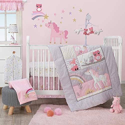 Bedtime Originals Rainbow Unicorn - Sábana Ajustable Para Cu 1