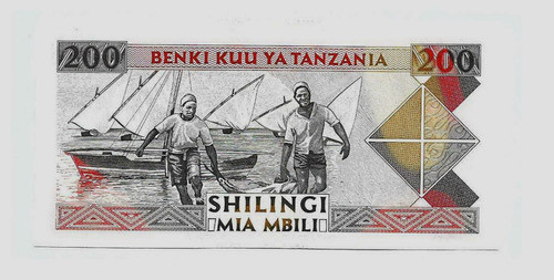 Fk Billete Tanzania 200 Schillings 1993 P-25 Sin Circular. 1