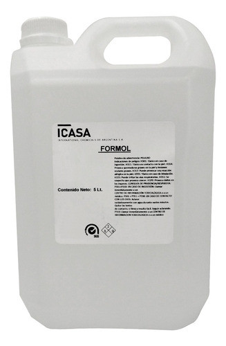 Formaldehído Formol 40% De Pureza X 5 Lt Icasa 0