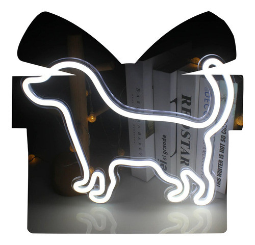 Cartel Silueta Perro Neon Led Acrilico Transparente 0