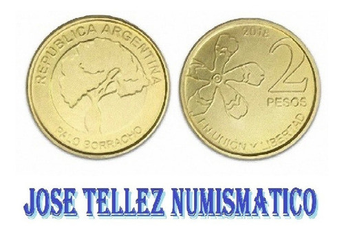 Argentina 2 Pesos 2018 Serie Arboles Sin Circular Palermo 0