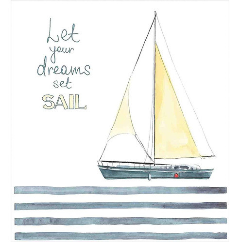 Ambesonne Nautical Duvet Cover Set, Let Your Dreams Set Sail 1