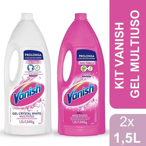 Kit Tira Manchas Gel Multiuso + Crystal White 1,5l Vanish 0