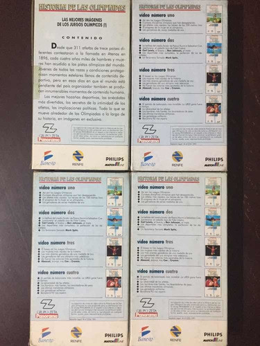 Lote 4. Vhs Historia De Las Olimpiadas Completa. Panorama 1