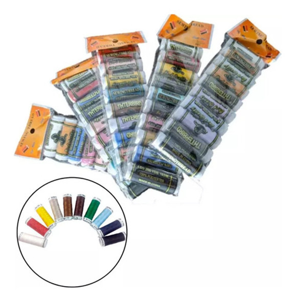 Kit 40 Linhas Costura 183m Caseira Doméstica Sortida Colors 1