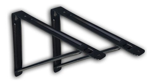 2 Soportes Estante C/ Travesaño Ménsula 200x250 Negro Sc 0