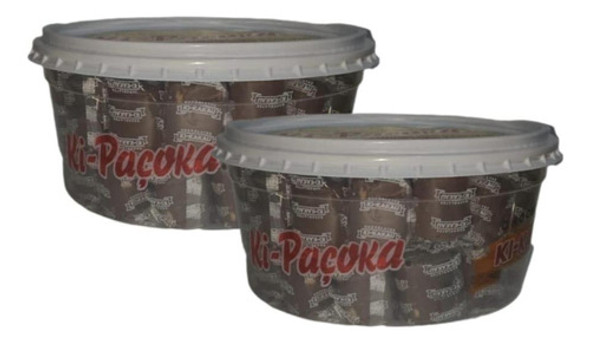 Kit C/2 Potes De Paçoca Chocolate Kikakau - 50 Unidades -1kg 0