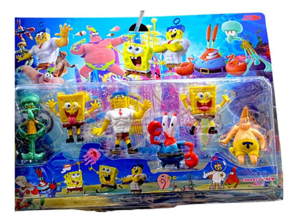 Bob Esponja Calamardo Don Cangrejo Set X 6 Personajes 0