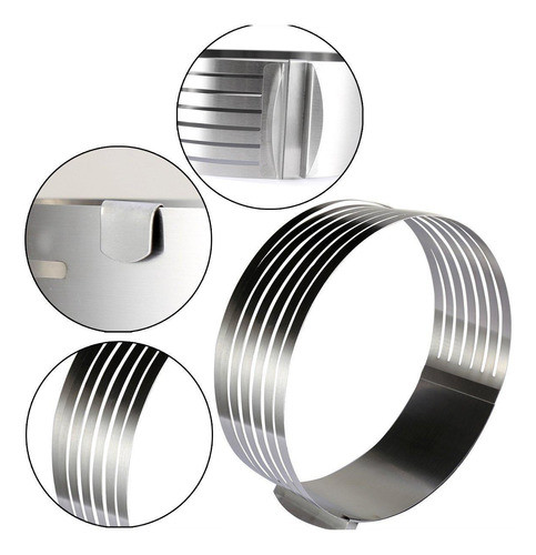 Cortador Bolos Em Camadas Redondo Ajustavel Aro Bolo Em Aço 1