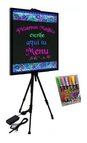 Pizarra Led Cartel Rgb 40 X 60 Cm.+ Marcadores X 6 + Envío 0