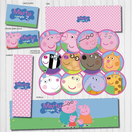 Kit Imprimible Personalizado Peppa Pig Candy Y Deco 1
