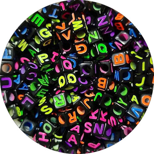 Cuentas Con Letras Para Pulseras Y Collares X 50 Unidades 0