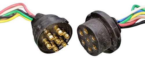 Ficha Conector Aerea Para Trailer Goma 7 Vías Macho Y Hembra 0