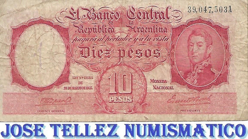 Bottero 1930 $ 10 Moneda Nacional Firmas Rojas Bueno Palermo 0