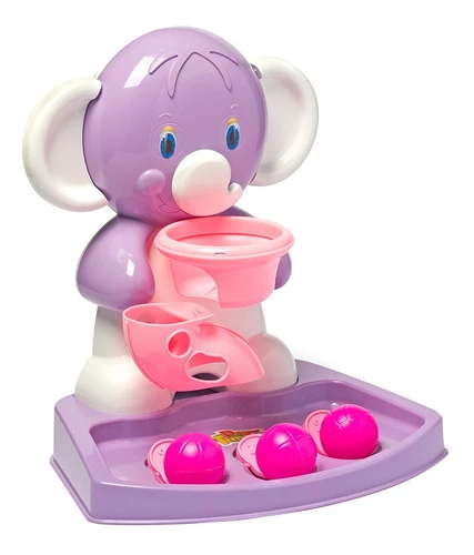 Brinquedo Didático Infantil Basquete Elefante Rosa Cotiplás 0