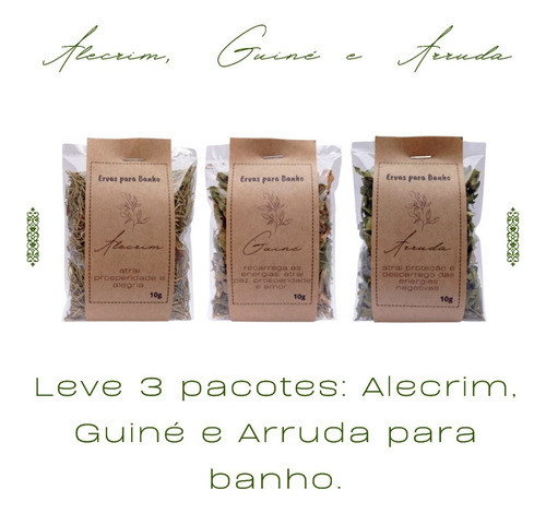 110 Kit's Arruda Alecrim Guiné Erva P/ Banho E Defumação 1