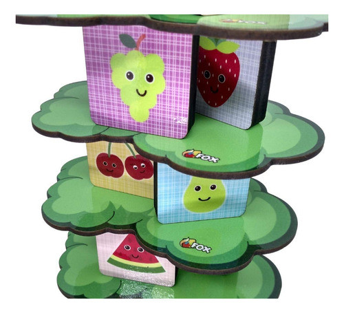 Brinquedo Jogo De Empilhar Frutas Em Madeira 3+ 1