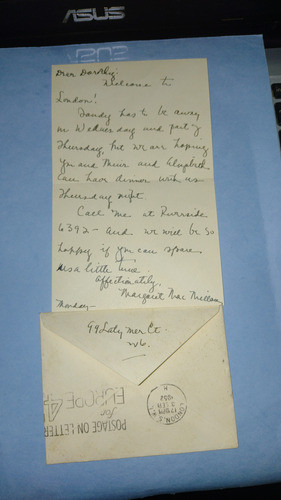 Inglaterra Sobre Circulado A Usa 1952 Estampilla Con Su Nota 1