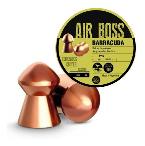 Chumbos Apolo Air Boss Barracuda Cobreado 4,5 De Precisión 0