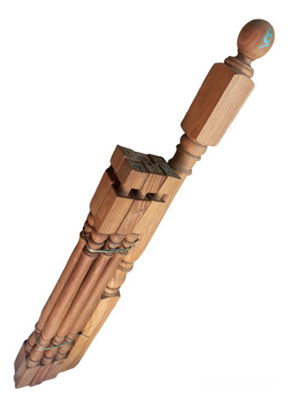 6 Balustros Y Una Columna Madera Torneada Viraro 0