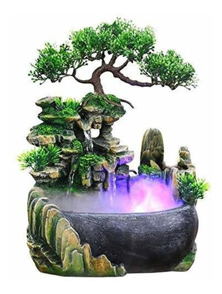 Fuente Cascada Con Rocas Humidificador Atomizador Luces Led 0 Fuente Cascada Con Rocas Humidificador Atomizador Luces Led 0