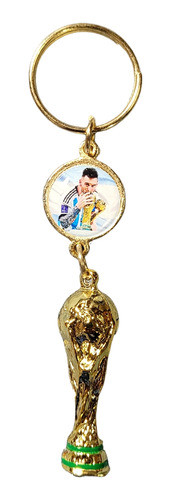 Llavero Metal Mundial Qatar 2022 Con Dome Bandera Argentina 0